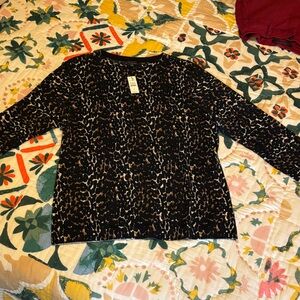 Talbots Animal Print Wool Sweater